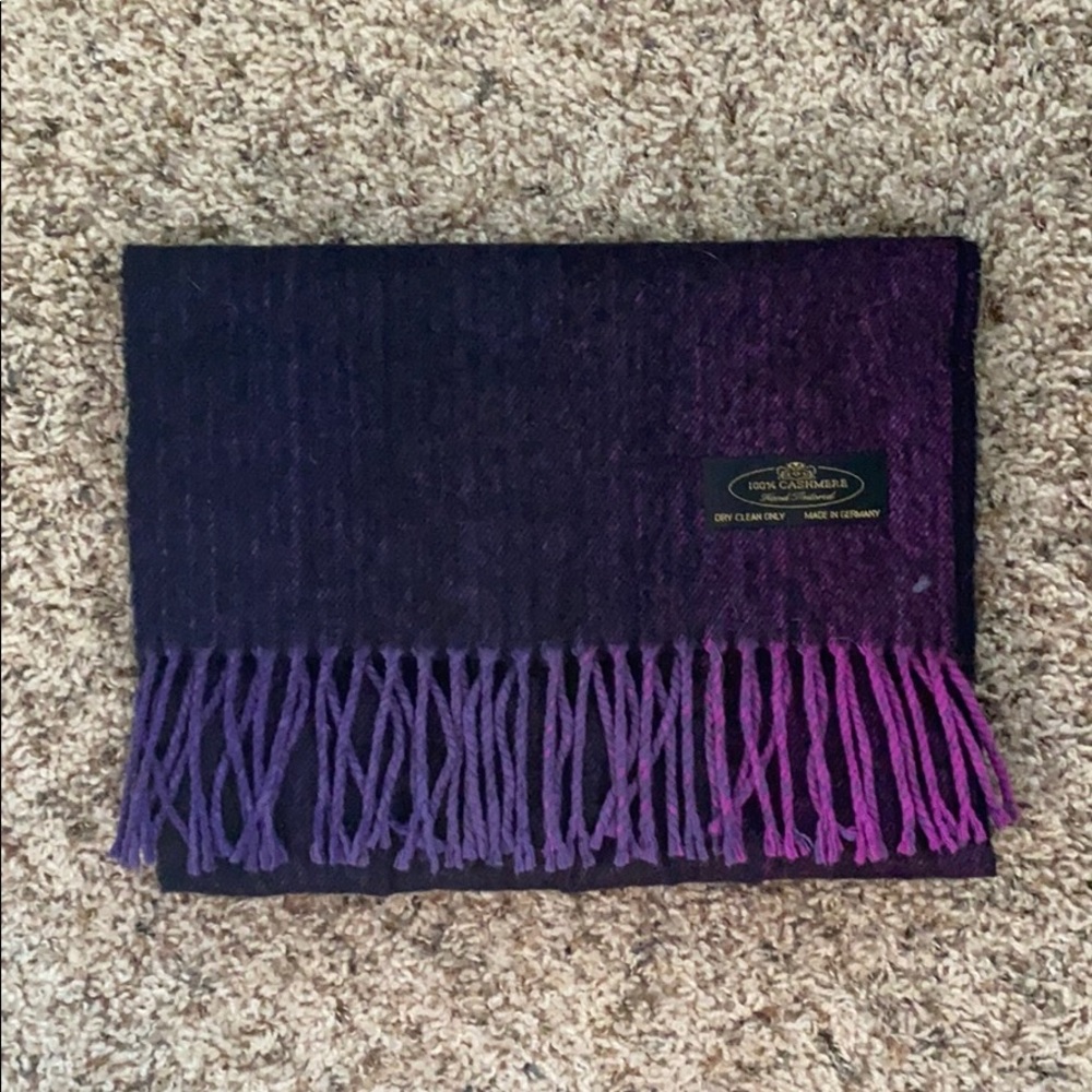 Purple/Black 100% Cashmere Scarf